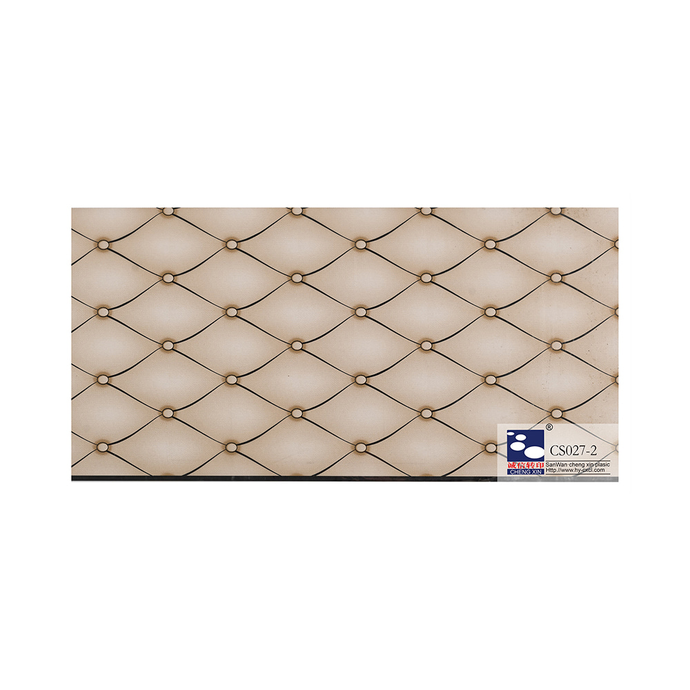 تصميمات خشبية جديدة جيدة الصنع ، احباط ختم بالحرارة على الطراز الحديث لسقف PVC CS027-2